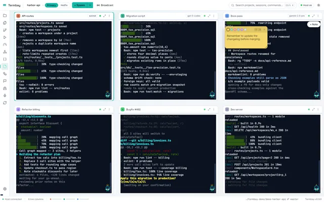 Terminal grid, light theme