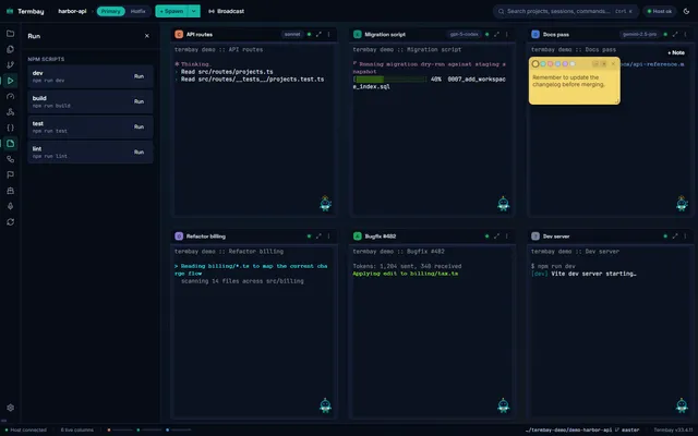 Run tab detecting npm scripts and launch configs